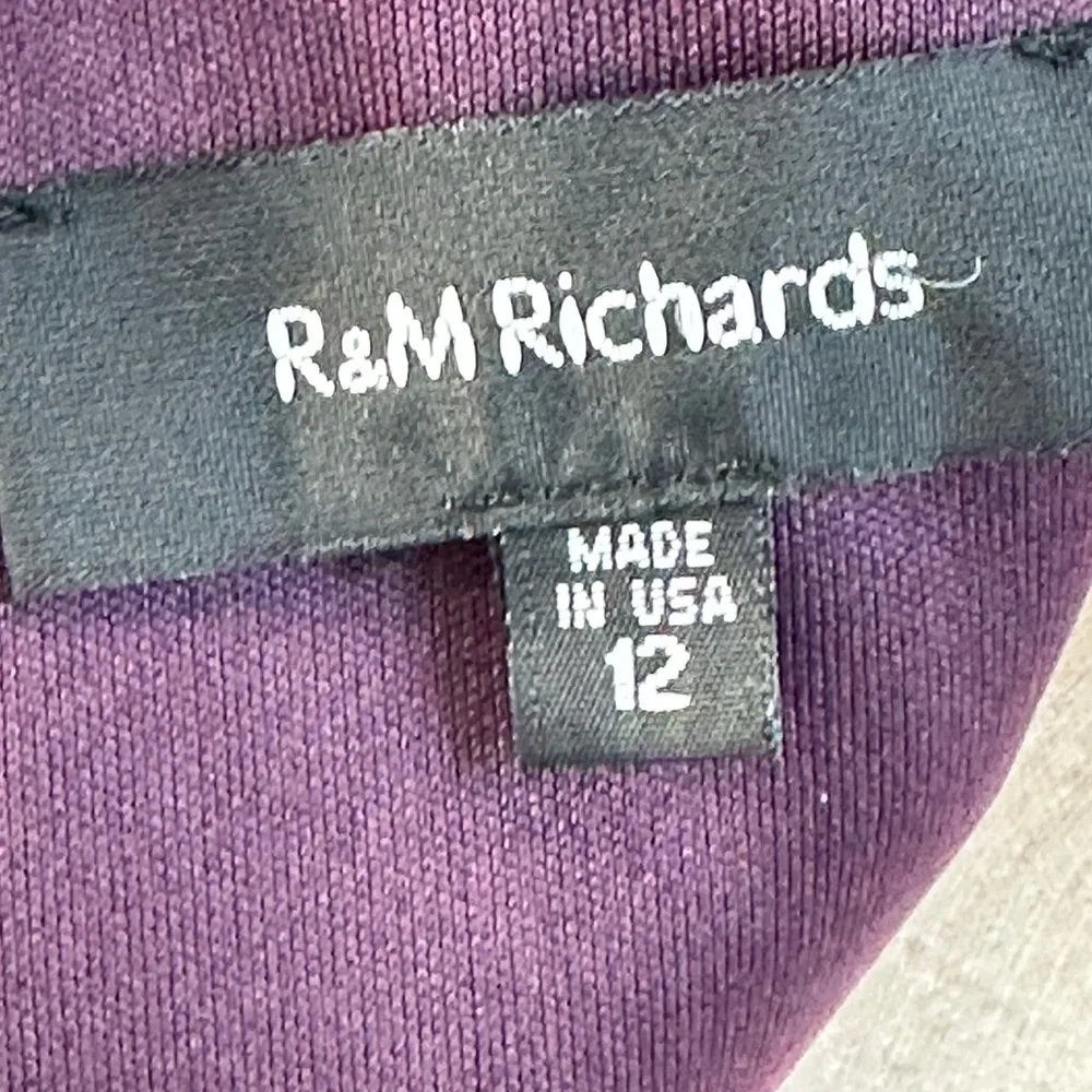 R&M Richards Sheer Beaded Neck and Shoulder Maxi Dress - Plum Purple - size 12 - Picture 6 of 12